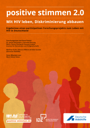 Cover_Positive_Stimmen.PNG Bildunterschrift: "Die Studie Positive Stimmen 2.0 kann auf deutsch oder englisch bei der Deutschen Aidshilfe heruntergeladen oder als Printversion bestellt werden. www.aidshilfe.de/shop.